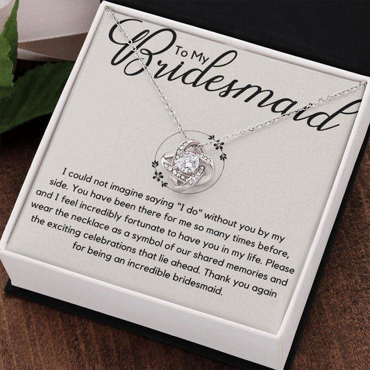 To My Bridesmaid Necklace - I could not imagaine 14K White Gold Finish / Standard Box Jewelry Giftinum