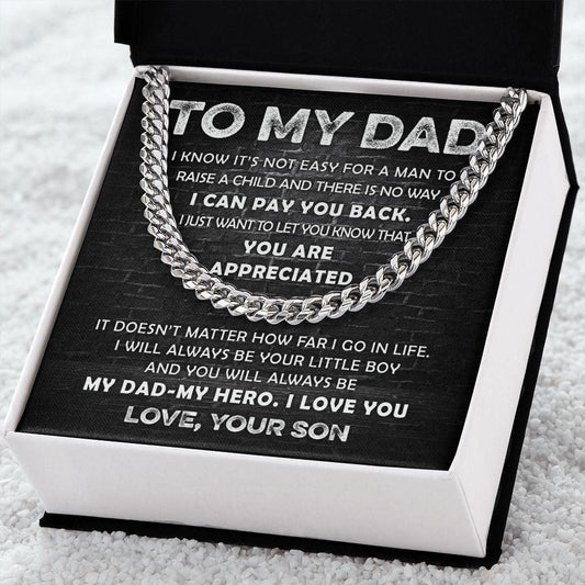 To My Dad - Appreciated Cuban Link Chain - Giftinum