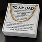 To My Dad - My Guiding Light Cuban Link Chain - Giftinum