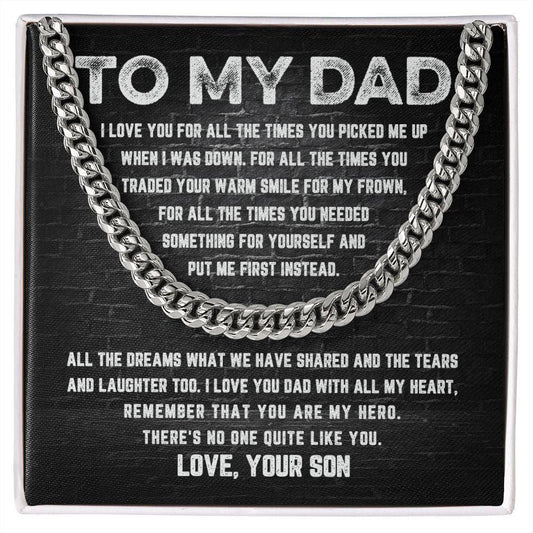 To My Dad - Warm Smile Cuban Link Chain - Giftinum