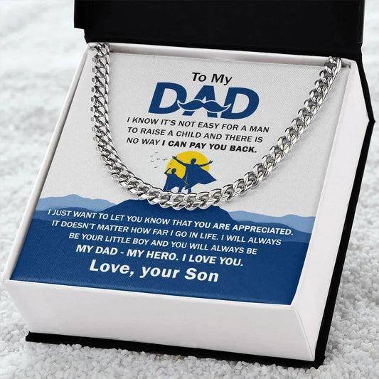 To My Dad - You Are Appreciated Cuban Link Chain - Giftinum