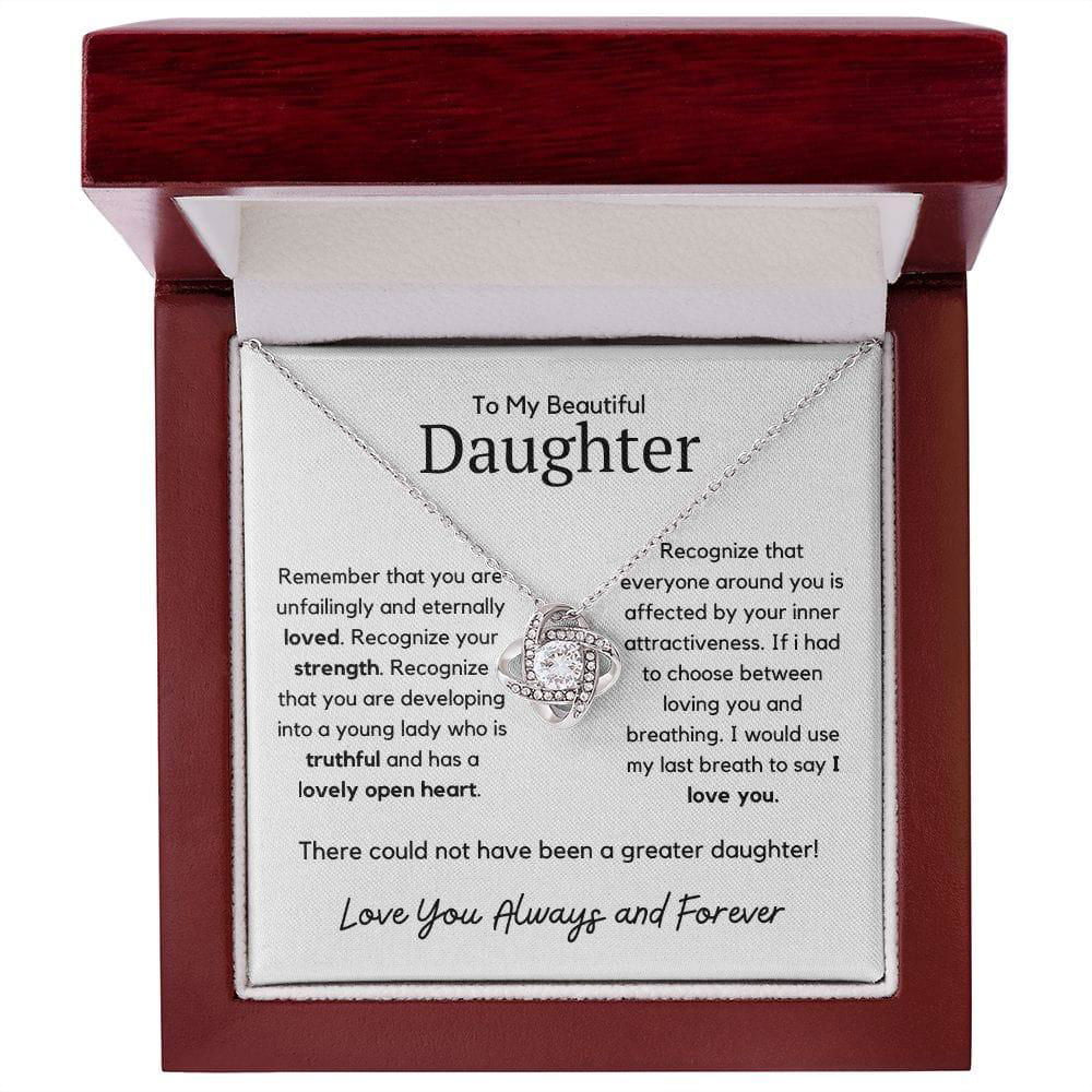 To My Daughter - Remember that you are unfailingly 14K White Gold Finish / Luxury Box w/LED Jewelry Giftinum