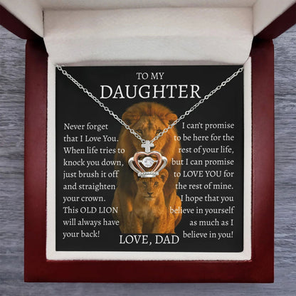 To My Daughter Crown Necklace - This Old Lion - Giftinum