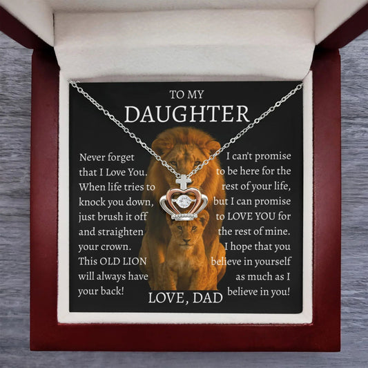 To My Daughter Crown Necklace - This Old Lion - Giftinum