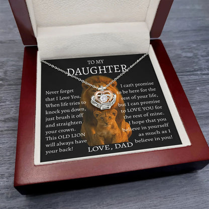 To My Daughter Crown Necklace - This Old Lion - Giftinum