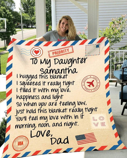 To My Daughter Personalized Blanket - Giftinum