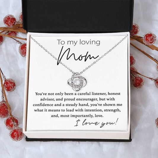 To My Loving Mom Love knot 14K White Gold Finish / Two-Toned Box Jewelry Giftinum