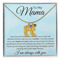 To My Mama Baby Feet Necklace - I may have left the world too soon 2 Charms / 18K Yellow Gold Finish / Standard Box Jewelry Giftinum