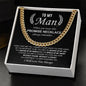 To My Man - Promise Necklace Cuban Link Chain - Giftinum