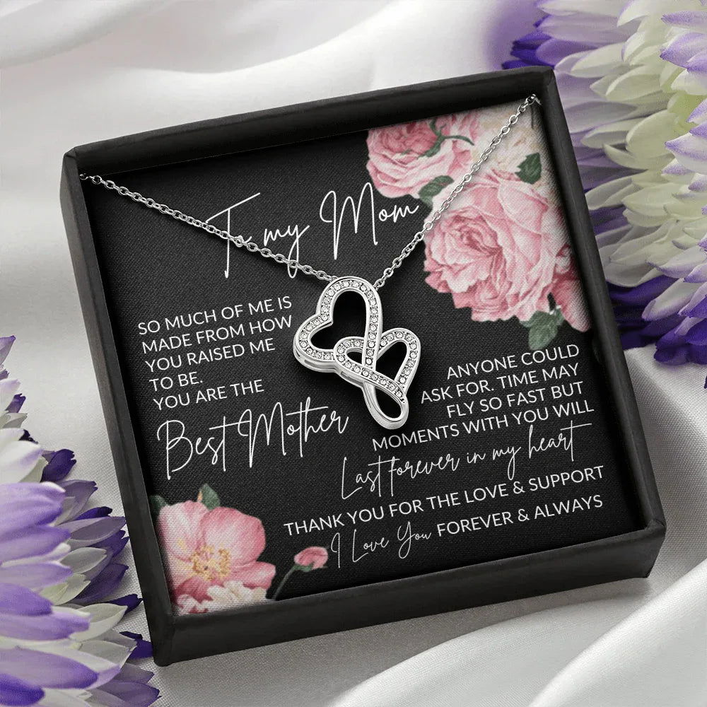 To My Mom Heart to Heart Necklace - You are the Best Mother - Giftinum