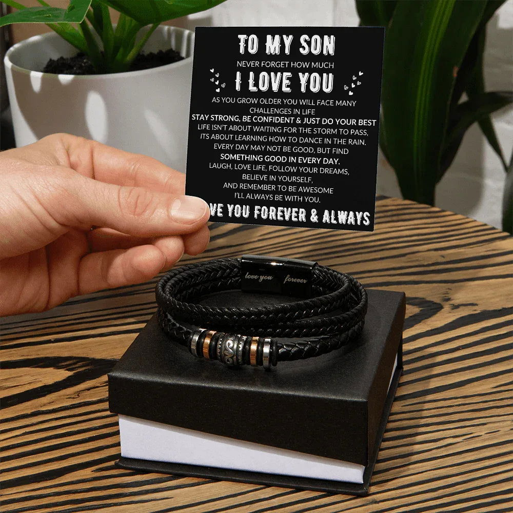 To My Son Bracelet - Never Forget - Giftinum