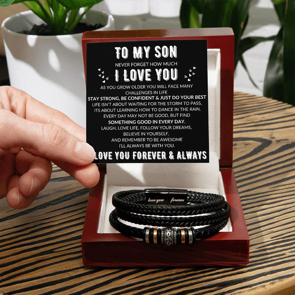 To My Son Bracelet - Never Forget - Giftinum
