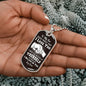 To My Son Dog Tag Necklace - Believe in yourself - Giftinum