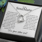 To My Soulmate Forever Heart Necklace - A soulmate is 14k White Gold Finish / Two-Toned Box Jewelry Giftinum