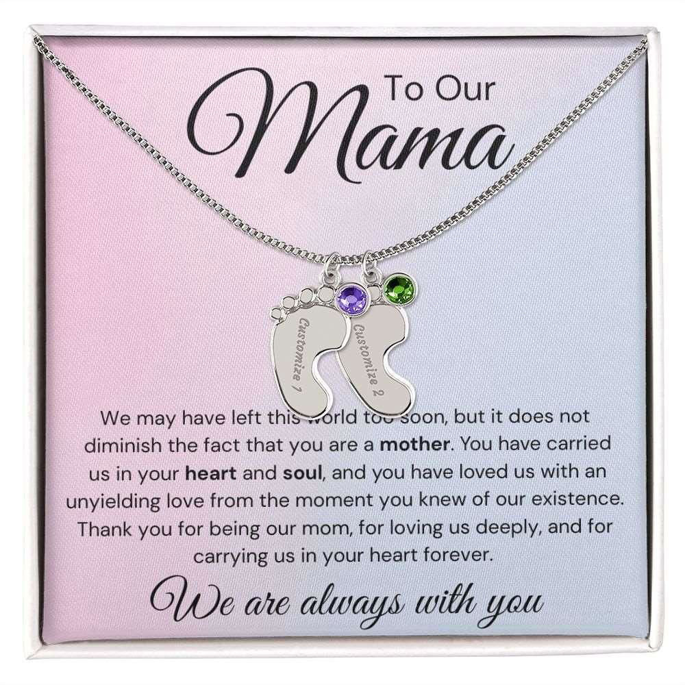 To Our Mama 2 Charms / Polished Stainless Steel / Standard Box Jewelry Giftinum