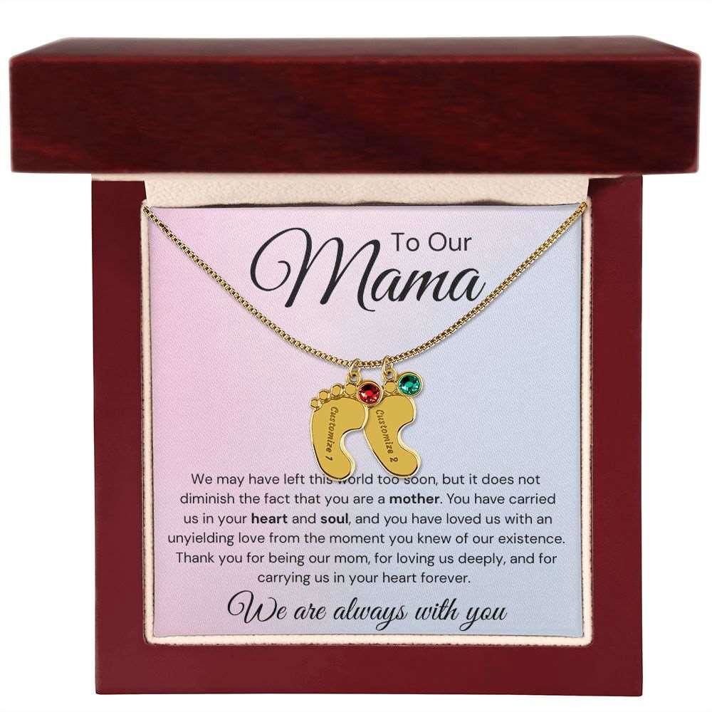 To Our Mama 2 Charms / 18K Yellow Gold Finish / Luxury Box Jewelry Giftinum