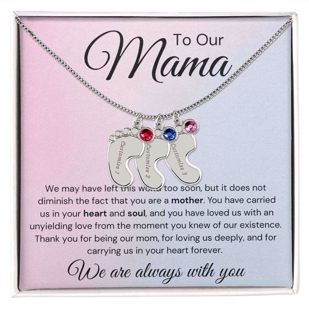 To Our Mama 3 Charms / Polished Stainless Steel / Standard Box Jewelry Giftinum