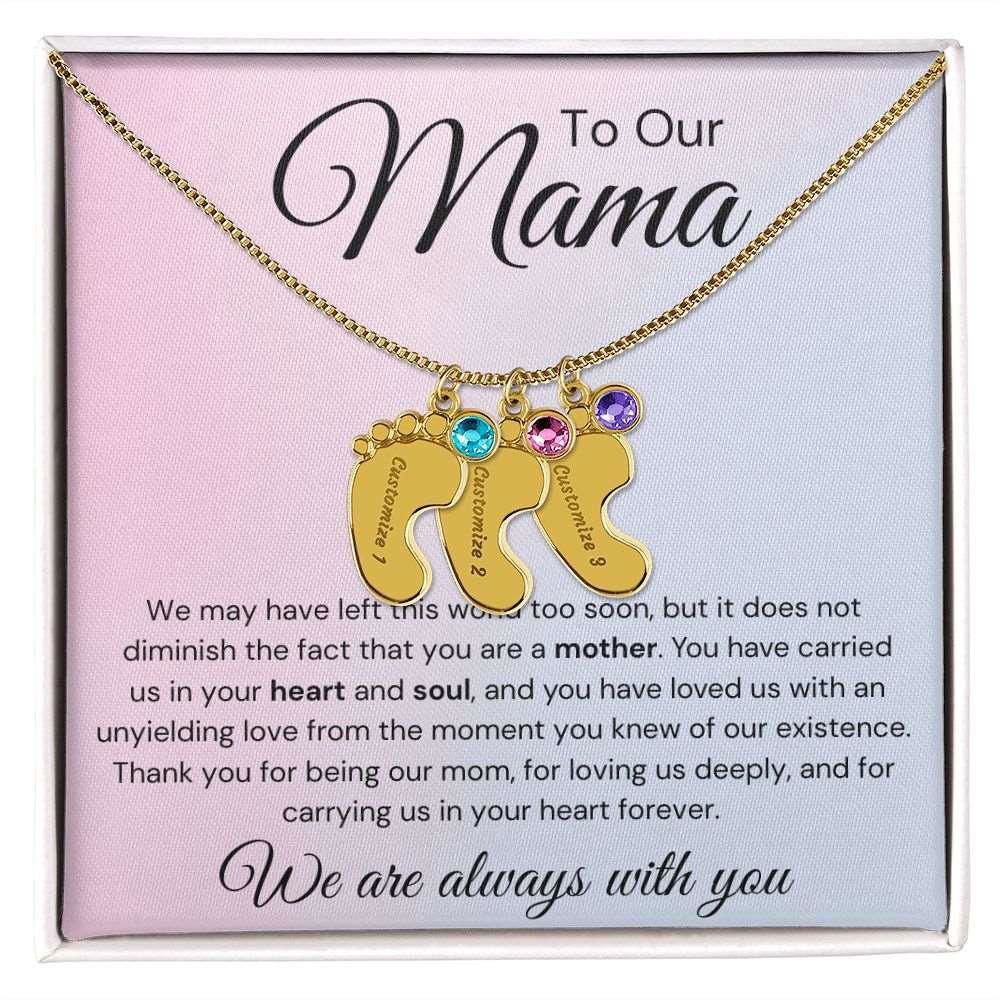 To Our Mama 3 Charms / 18K Yellow Gold Finish / Standard Box Jewelry Giftinum