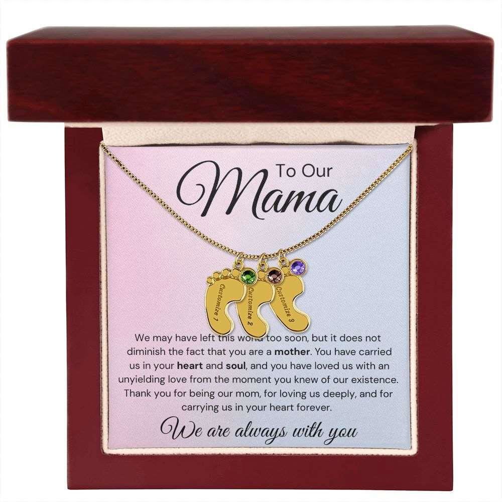 To Our Mama 3 Charms / 18K Yellow Gold Finish / Luxury Box Jewelry Giftinum