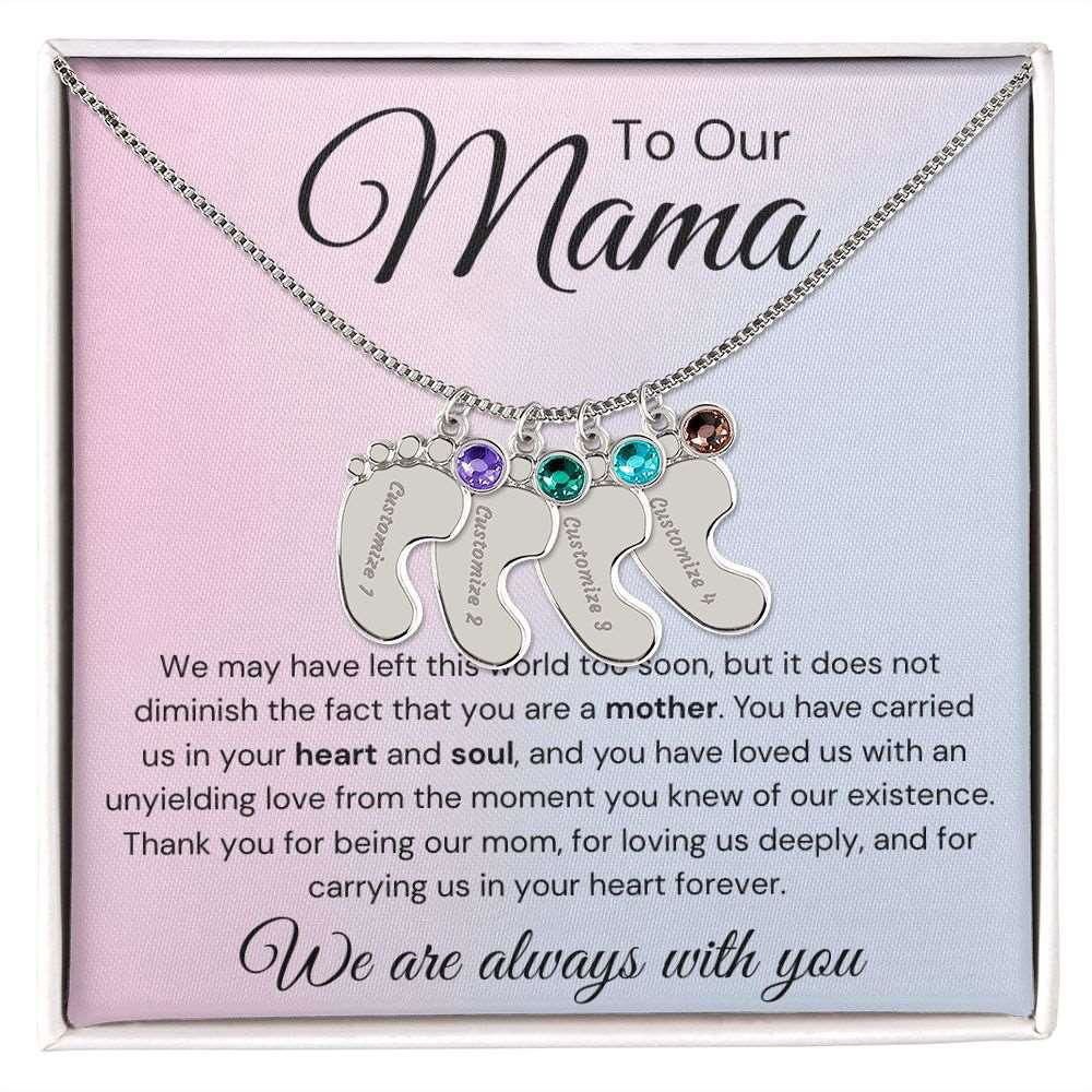 To Our Mama 4 Charms / Polished Stainless Steel / Standard Box Jewelry Giftinum