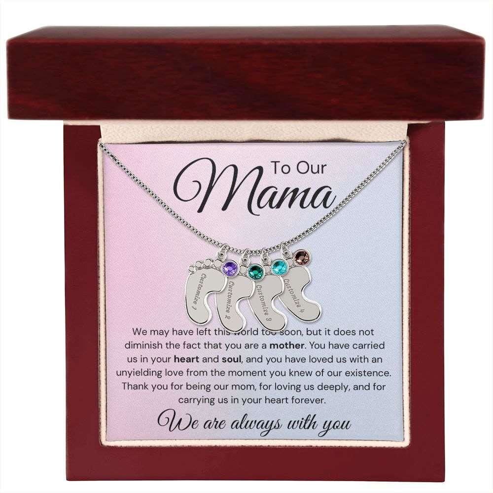 To Our Mama 4 Charms / Polished Stainless Steel / Luxury Box Jewelry Giftinum