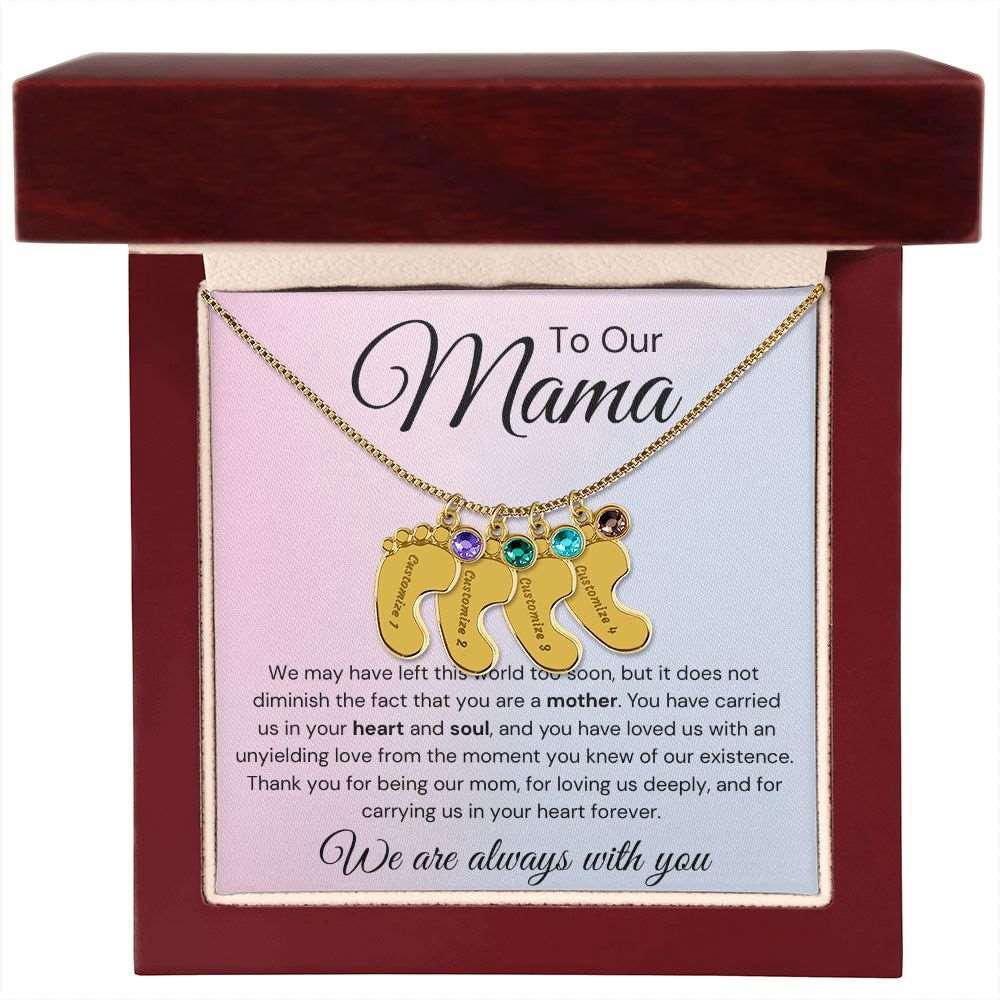 To Our Mama 4 Charms / 18K Yellow Gold Finish / Luxury Box Jewelry Giftinum