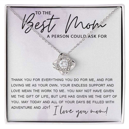 To the Best Mom a Person Could Ask for Necklace 14K White Gold Finish / Two-Toned Box Jewelry Giftinum