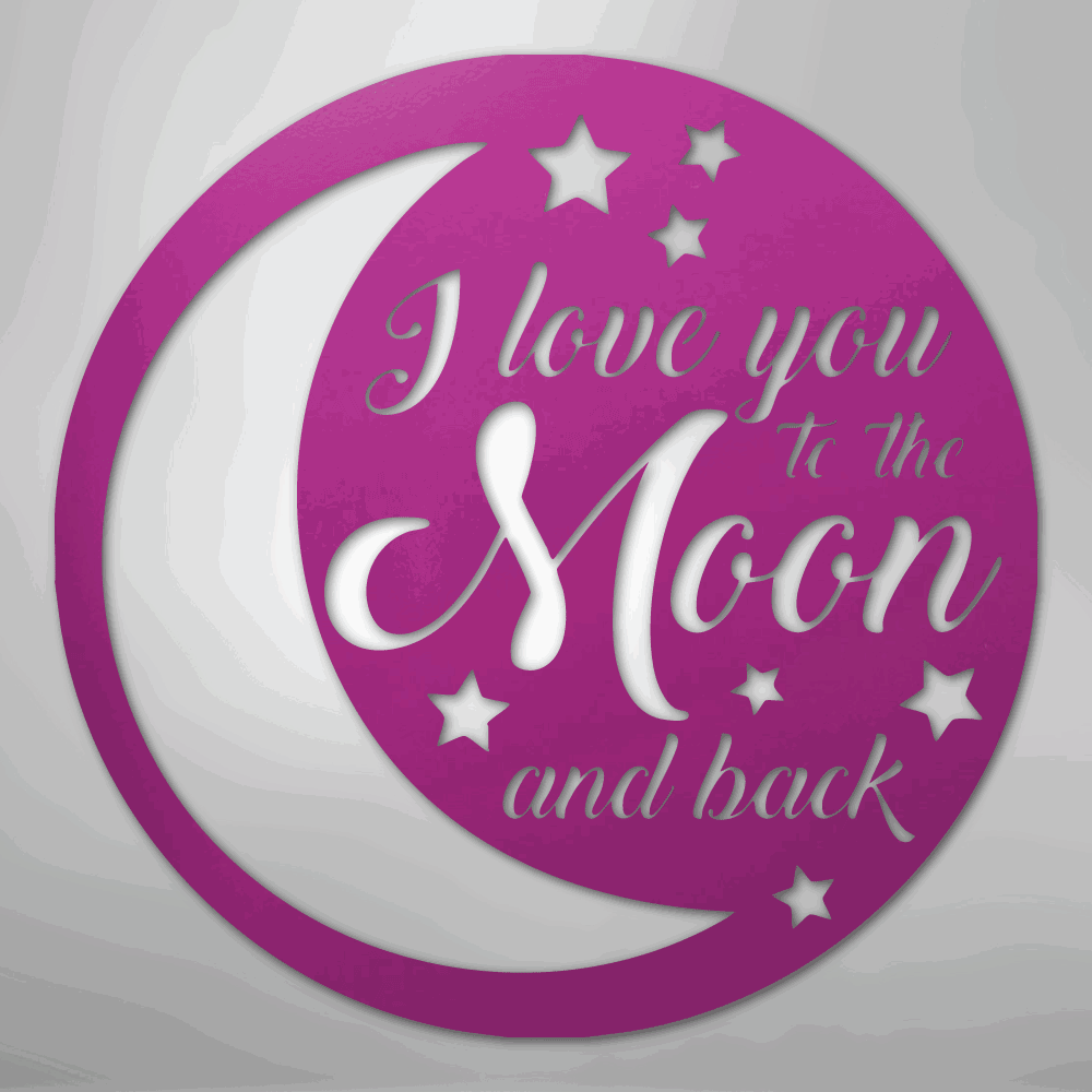 To the Moon and Back - Steel Sign - Giftinum