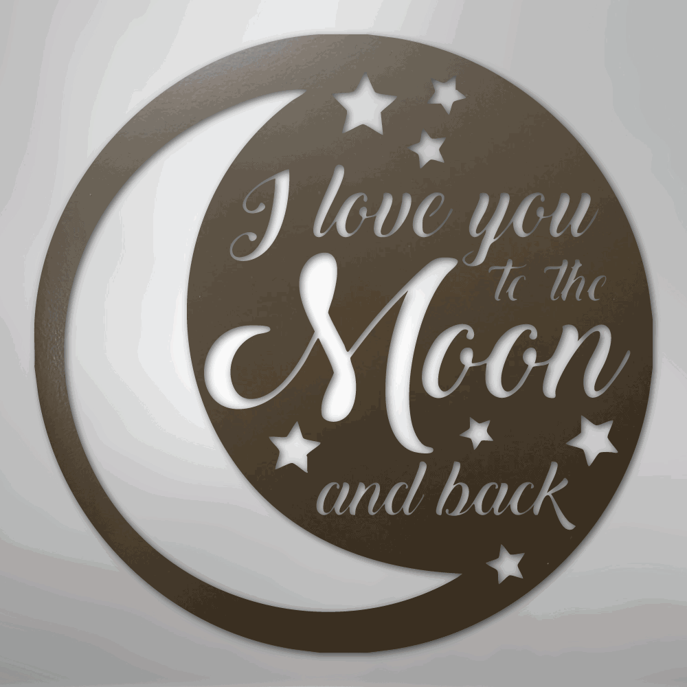 To the Moon and Back - Steel Sign - Giftinum