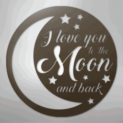 To the Moon and Back - Steel Sign - Giftinum