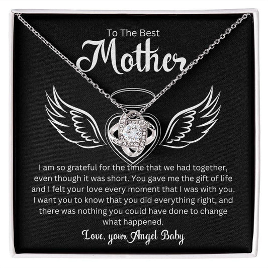 To the best mother love knot 14K White Gold Finish / Standard Box Jewelry Giftinum