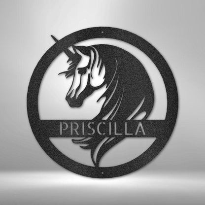 Unicorn Monogram - Steel Sign - Giftinum