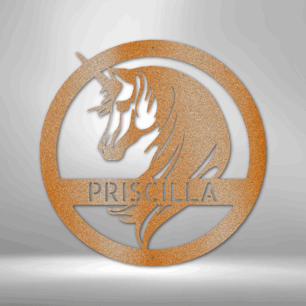 Unicorn Monogram - Steel Sign - Giftinum