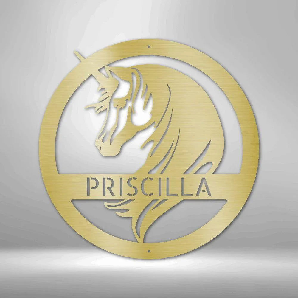 Unicorn Monogram - Steel Sign - Giftinum