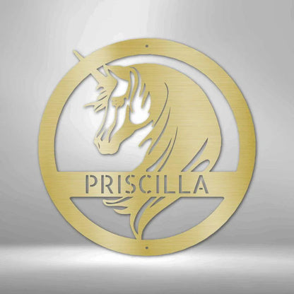 Unicorn Monogram - Steel Sign - Giftinum