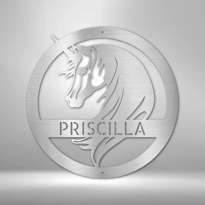 Unicorn Monogram - Steel Sign - Giftinum