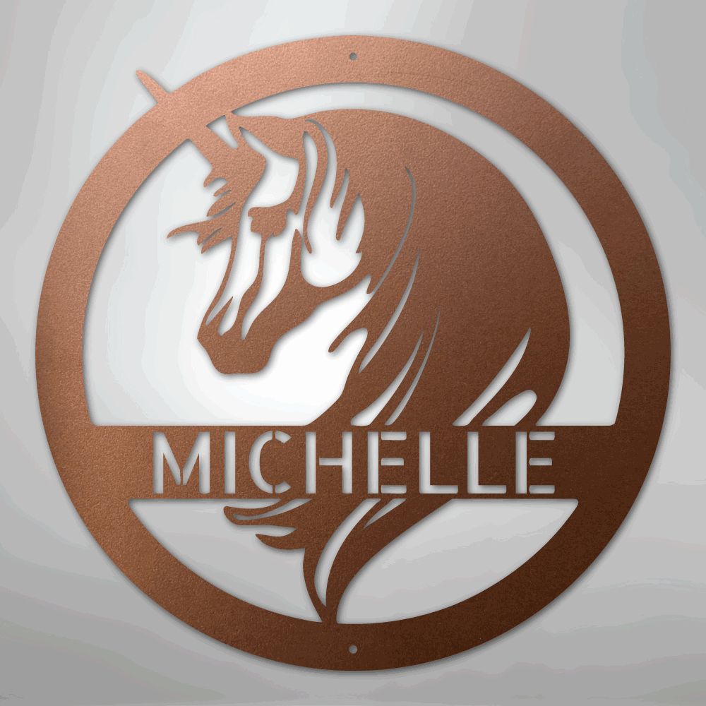 Unicorn Monogram - Steel Sign - Giftinum