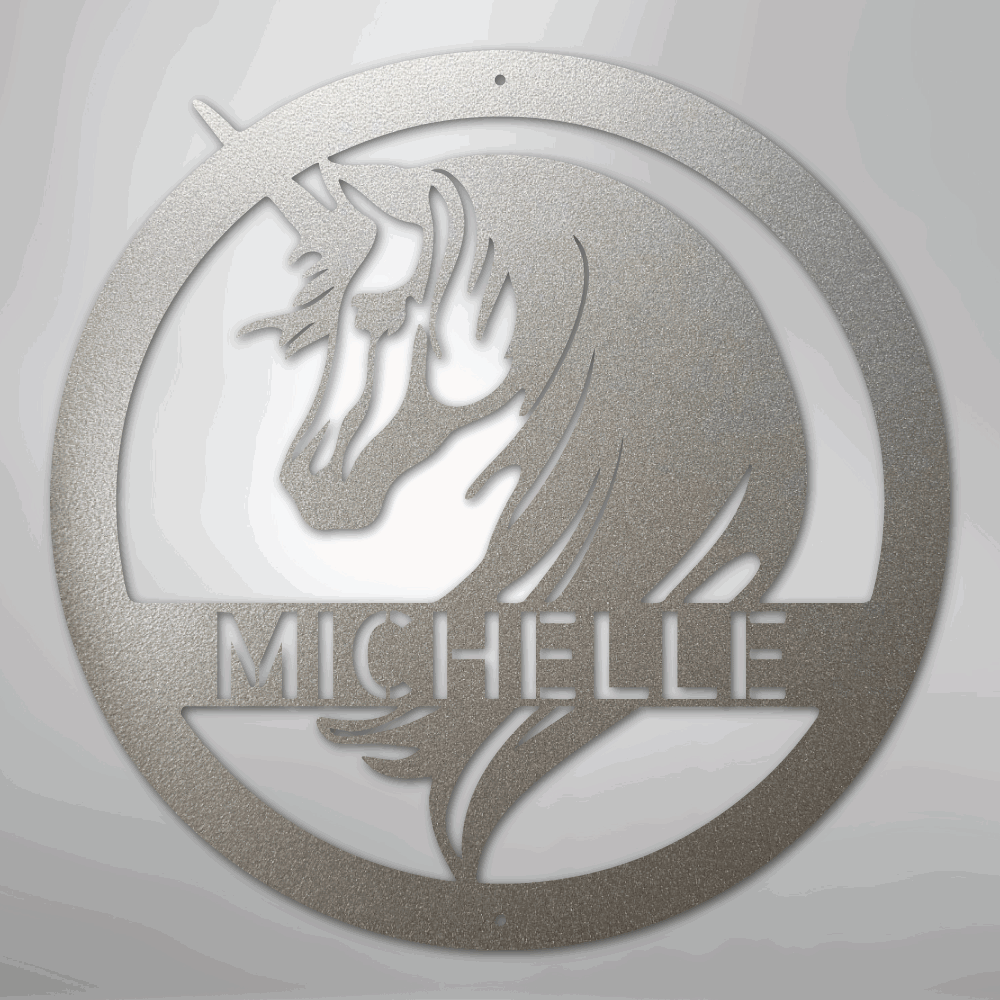 Unicorn Monogram - Steel Sign - Giftinum