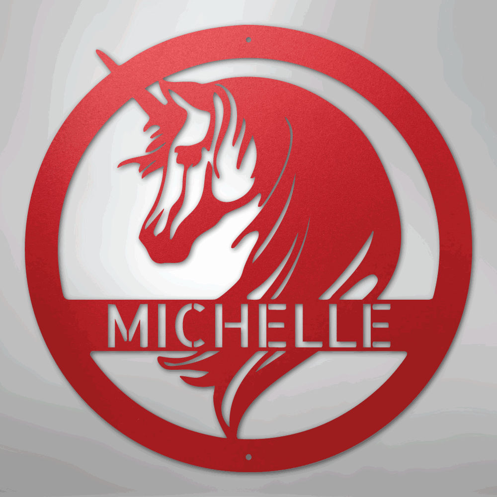 Unicorn Monogram - Steel Sign - Giftinum