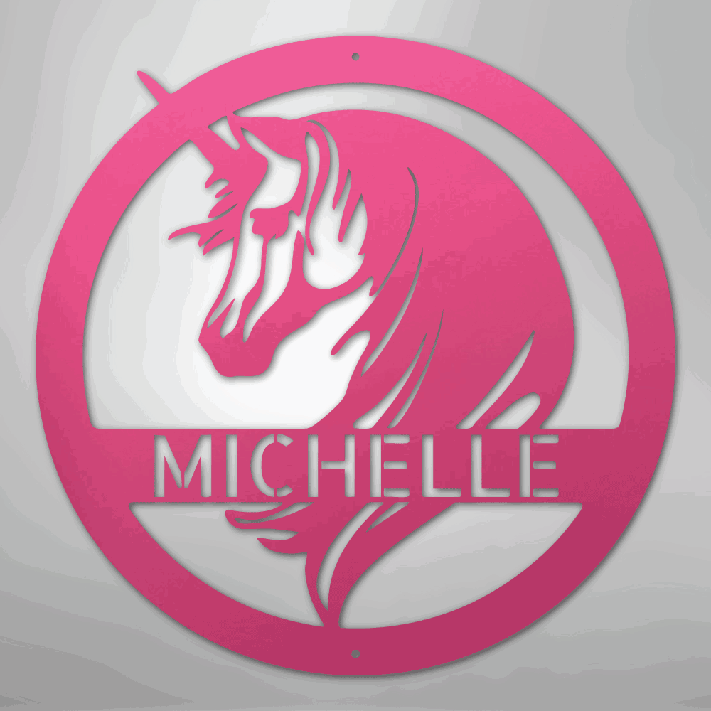 Unicorn Monogram - Steel Sign - Giftinum