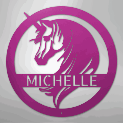 Unicorn Monogram - Steel Sign - Giftinum