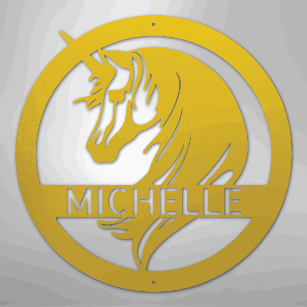 Unicorn Monogram - Steel Sign - Giftinum