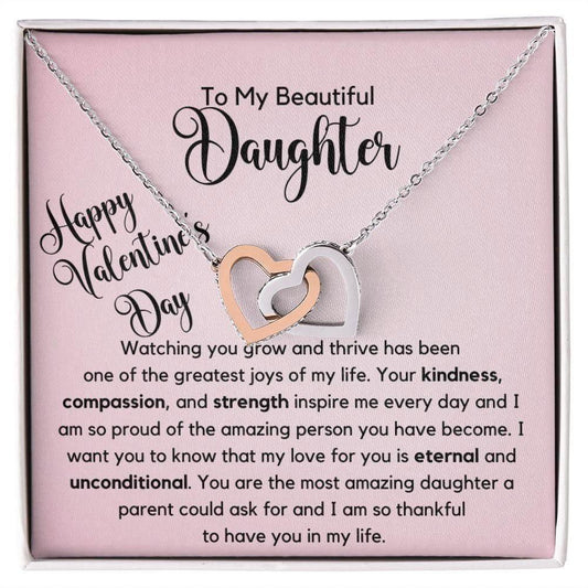 Watching you grow and thrive Valentines Daughter Necklace Polished Stainless Steel & Rose Gold Finish / Standard Box Jewelry Giftinum