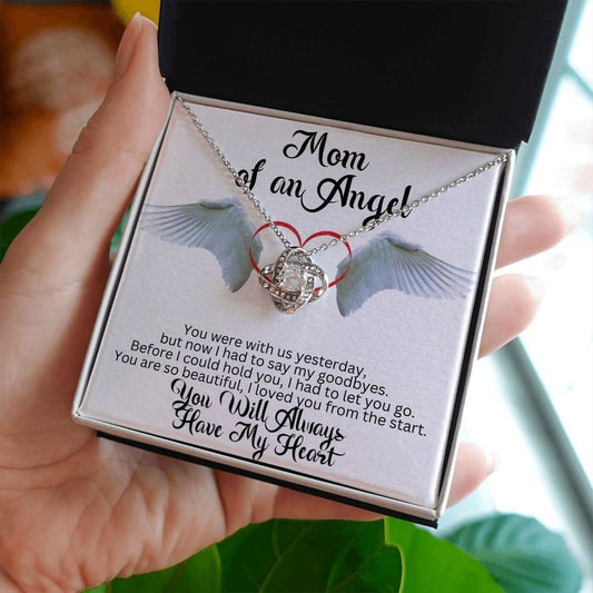 You were with us yesterday - Mama of an Angel Necklace 14K White Gold Finish / Standard Box Jewelry Giftinum