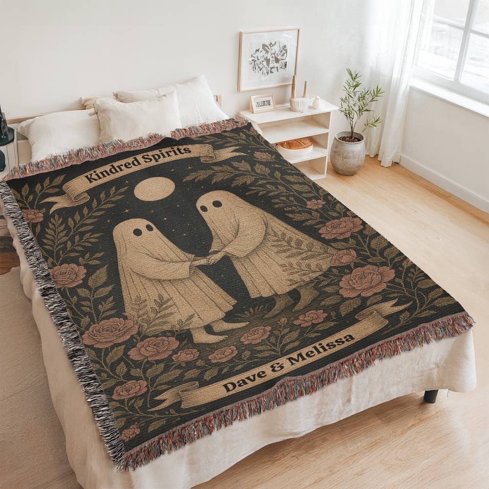 Kindred Spirits Personalized Woven Throw — Heirloom Blanket for Couples