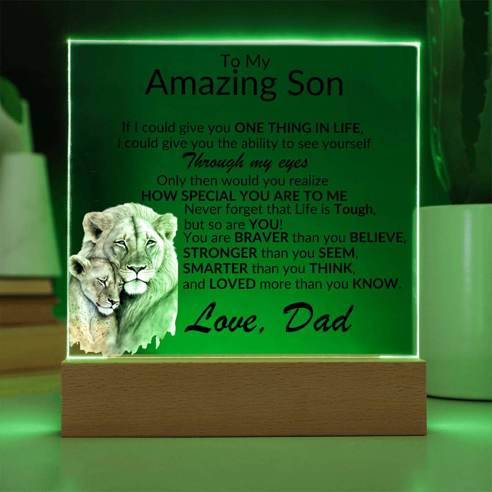 Amazing Son Acrylic Plaque | One thing in life (3) Battery Powered LED Base Jewelry Giftinum