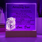 Amazing Son Acrylic Plaque | One thing in life (3) LED Corded Base Jewelry Giftinum