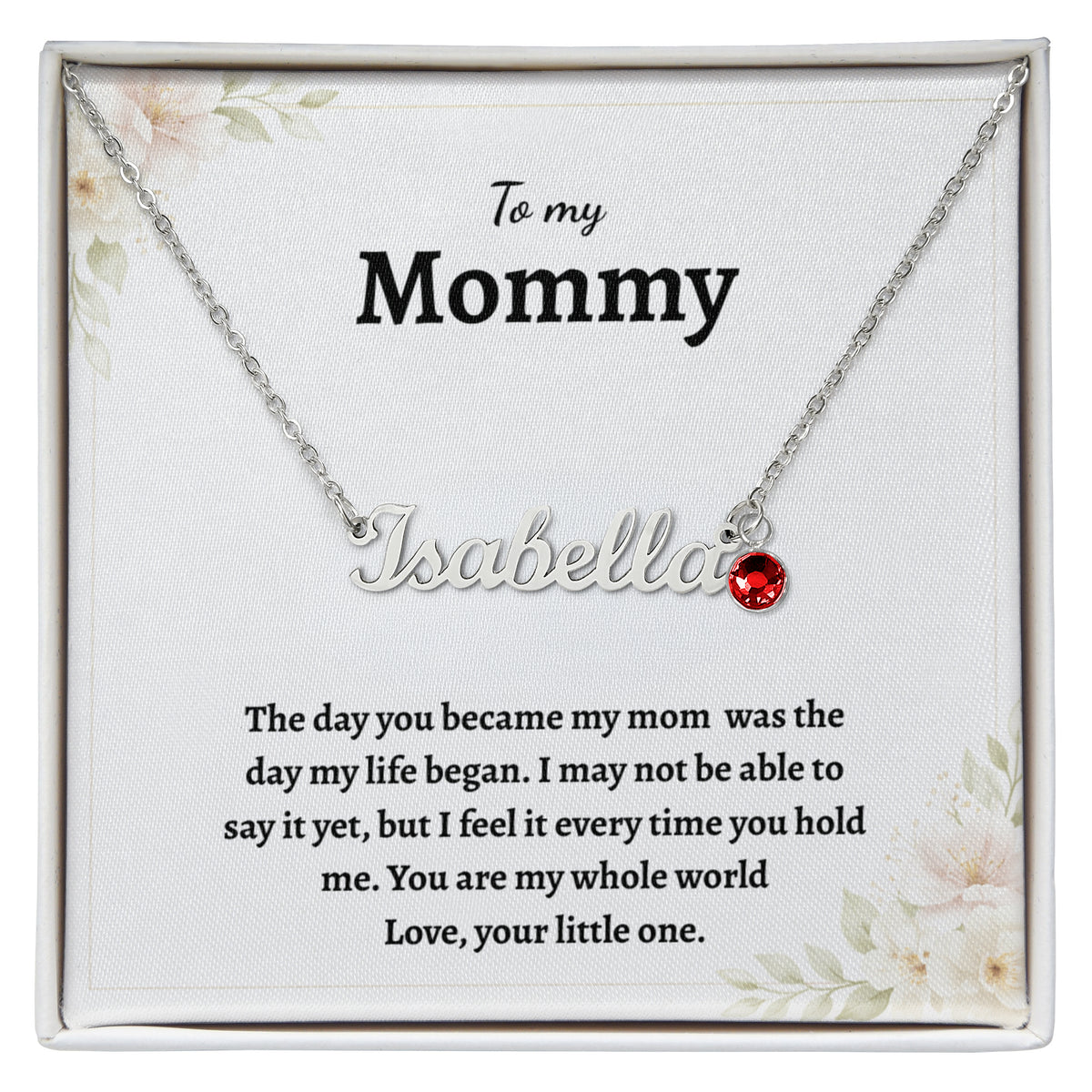 New Mom Name Necklace with Birthstone, Personalized Gift for Mom s08