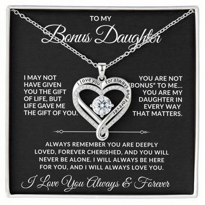 Bonus Daughter Necklace Gift, Meaningful Jewelry for Her