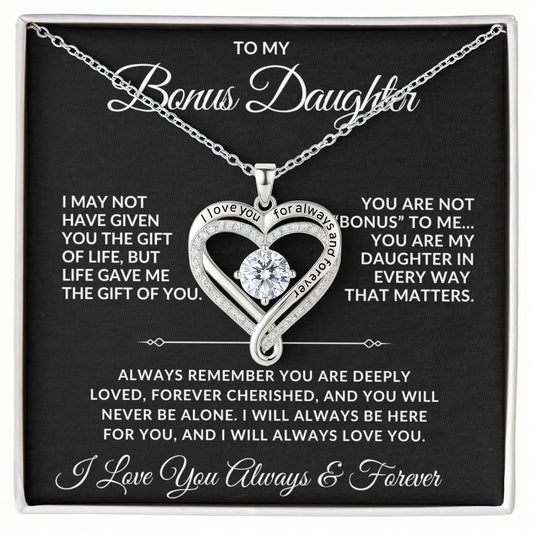 Bonus Daughter Necklace Gift, Meaningful Jewelry for Her